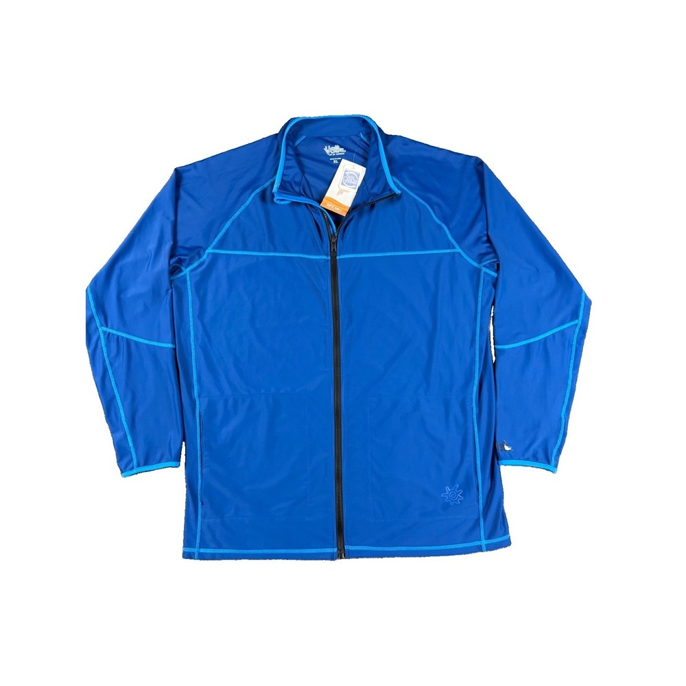 UV SKINZ UPF 50+ Sunwear Full Zip Jacket Size Royal Blue Stitched  Size XL